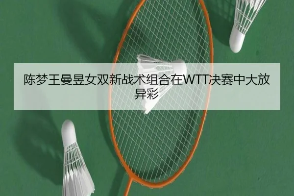 陈梦王曼昱女双新战术组合在WTT决赛中大放异彩